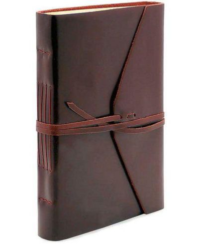 Кожаный журнал Barnes & Noble Bombay Brown с завязками, 6" x 8.5"