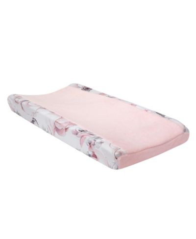 Lambs & Ivy чехол на пеленальный коврик Signature Botanical Pink/Gray Floral Minky