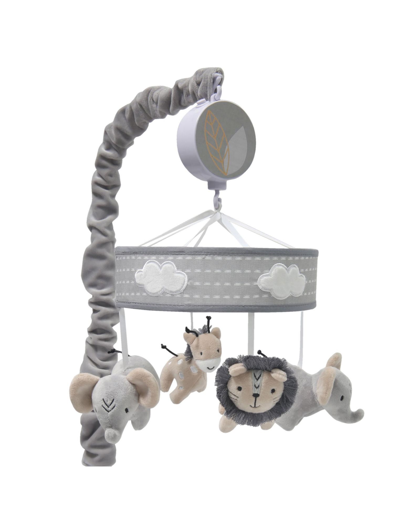 Музыкальная мобильная игрушка Lambs and Ivy Jungle Safari Gray Elephant/Lion/Giraffe для детской кроватки