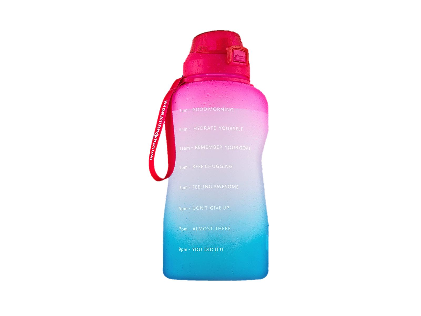 1 Gallon Motivational Water Bottle With Straw & Time Marker Quote