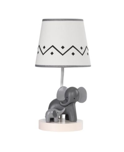 Детская лампа Lambs and Ivy Me and Mama White/Gray Elephant Nursery with Shade and Bulb