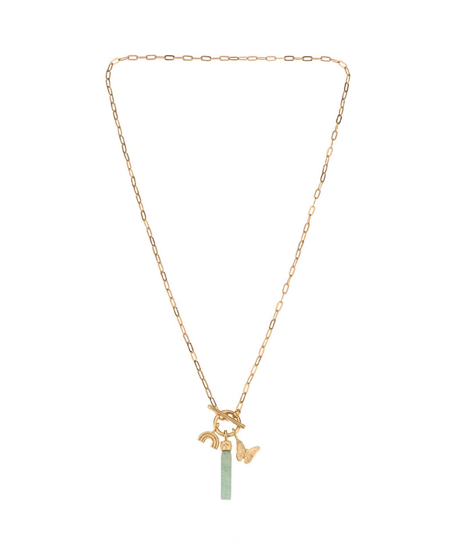 CHARGED Stone Pendant Charm Necklace