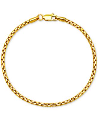 Rounded Box Link Chain Bracelet 7", in 14k Gold (2.5mm)