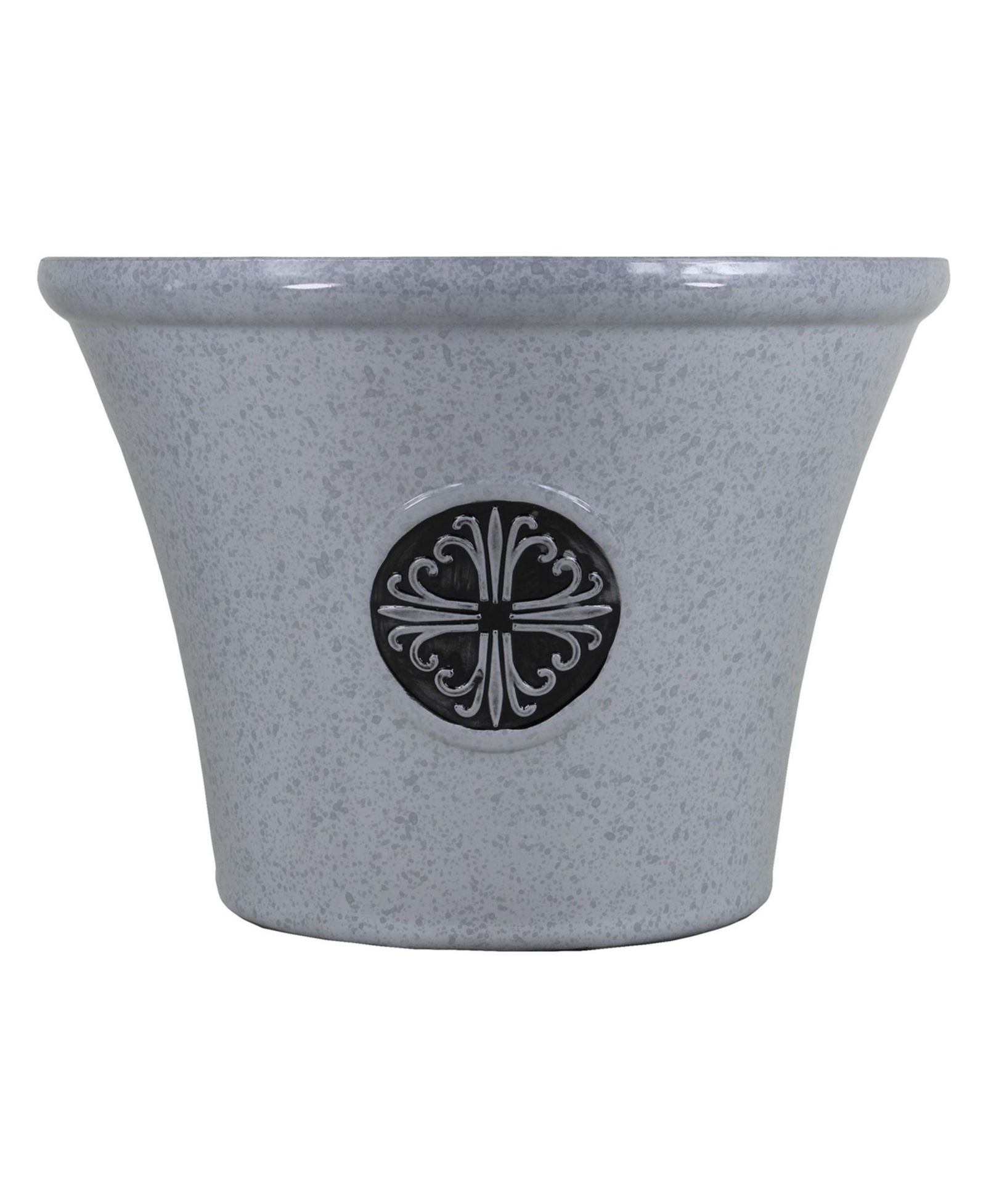 Большой современный пластиковый кашпо Garden Elements, серый, 14.75 дюймов