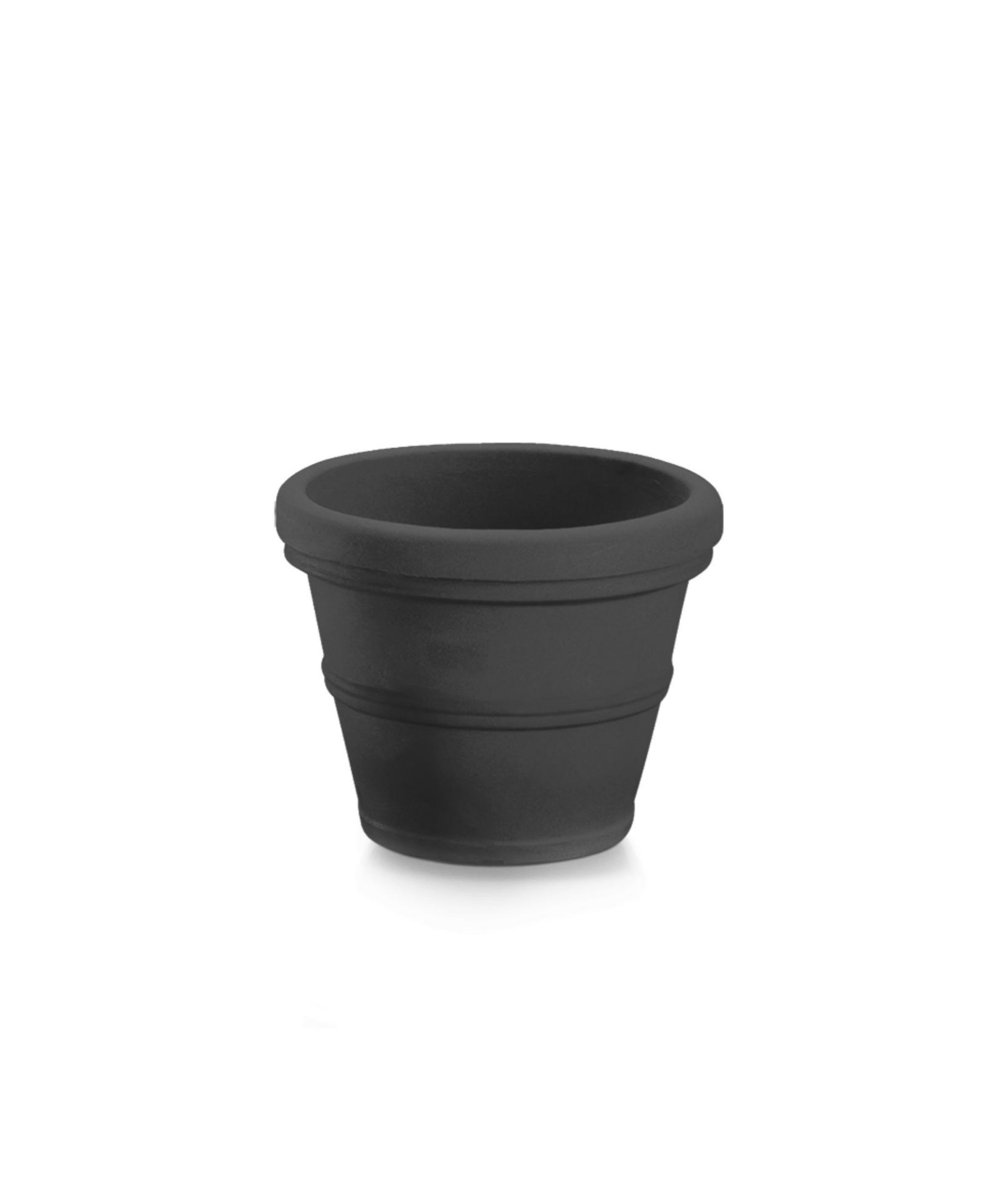 Круглый уличный кашпо Garden Elements BC2616SC94 Turin из пластика, черное, 16 Inches