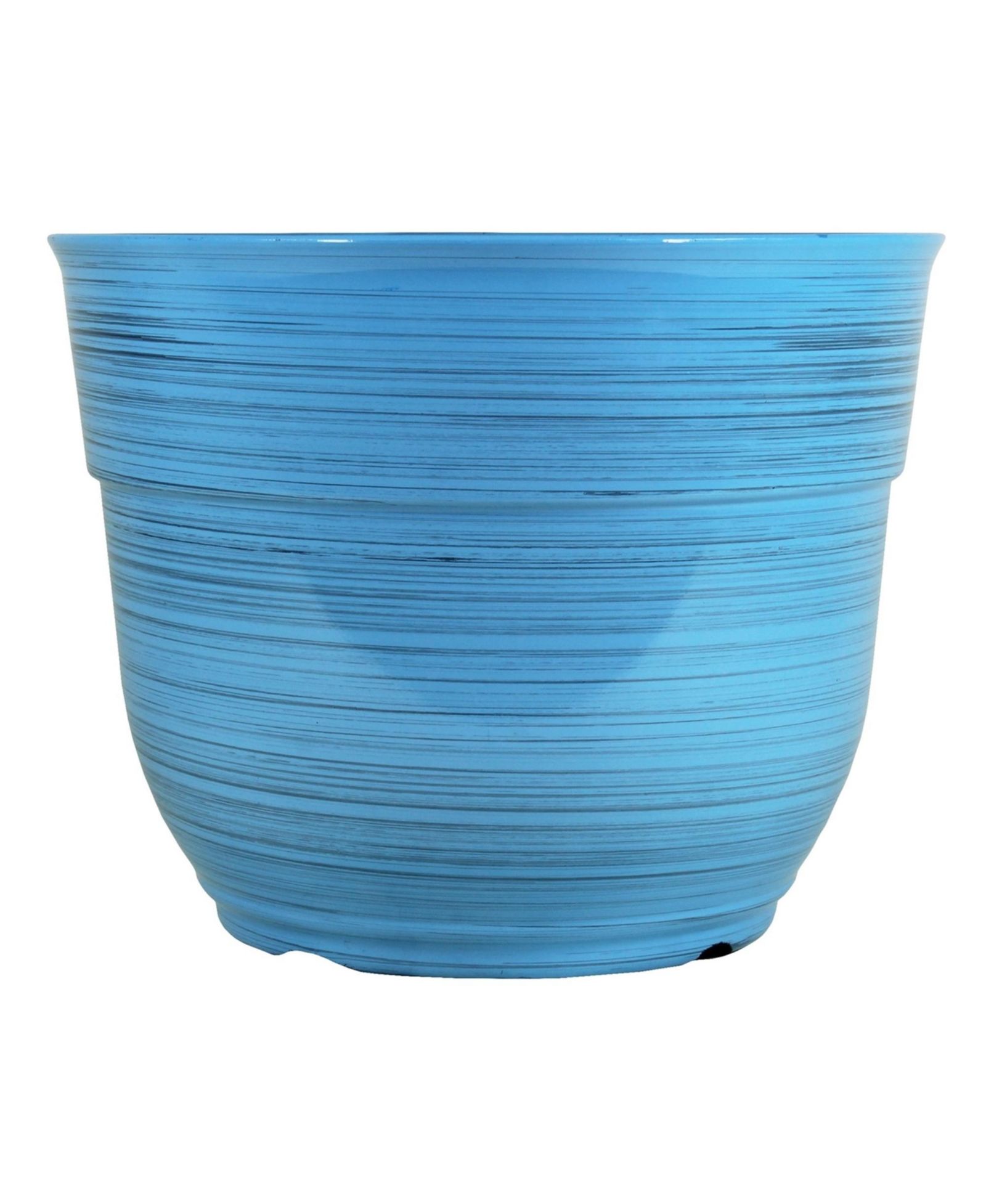 Большой пластиковый горшок Garden Elements Glazed Brushed, Bright Blue, 15 Inch