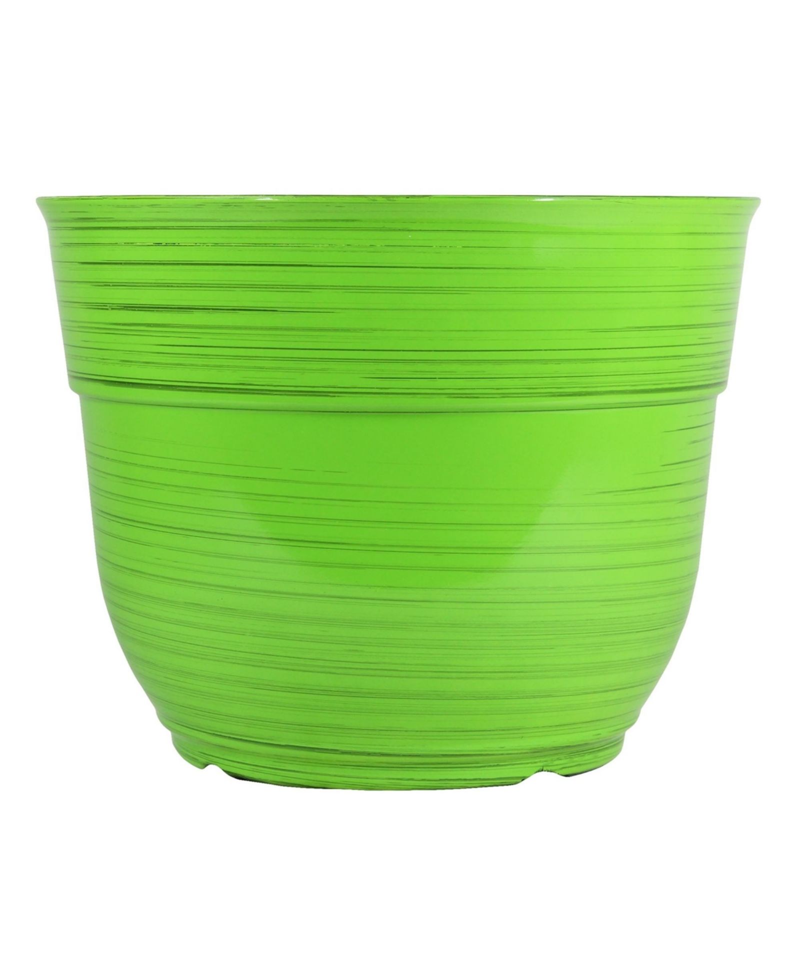 Большой пластиковый цветочный горшок Garden Elements Glazed Brushed Happy, ярко-зеленый, 15 дюймов