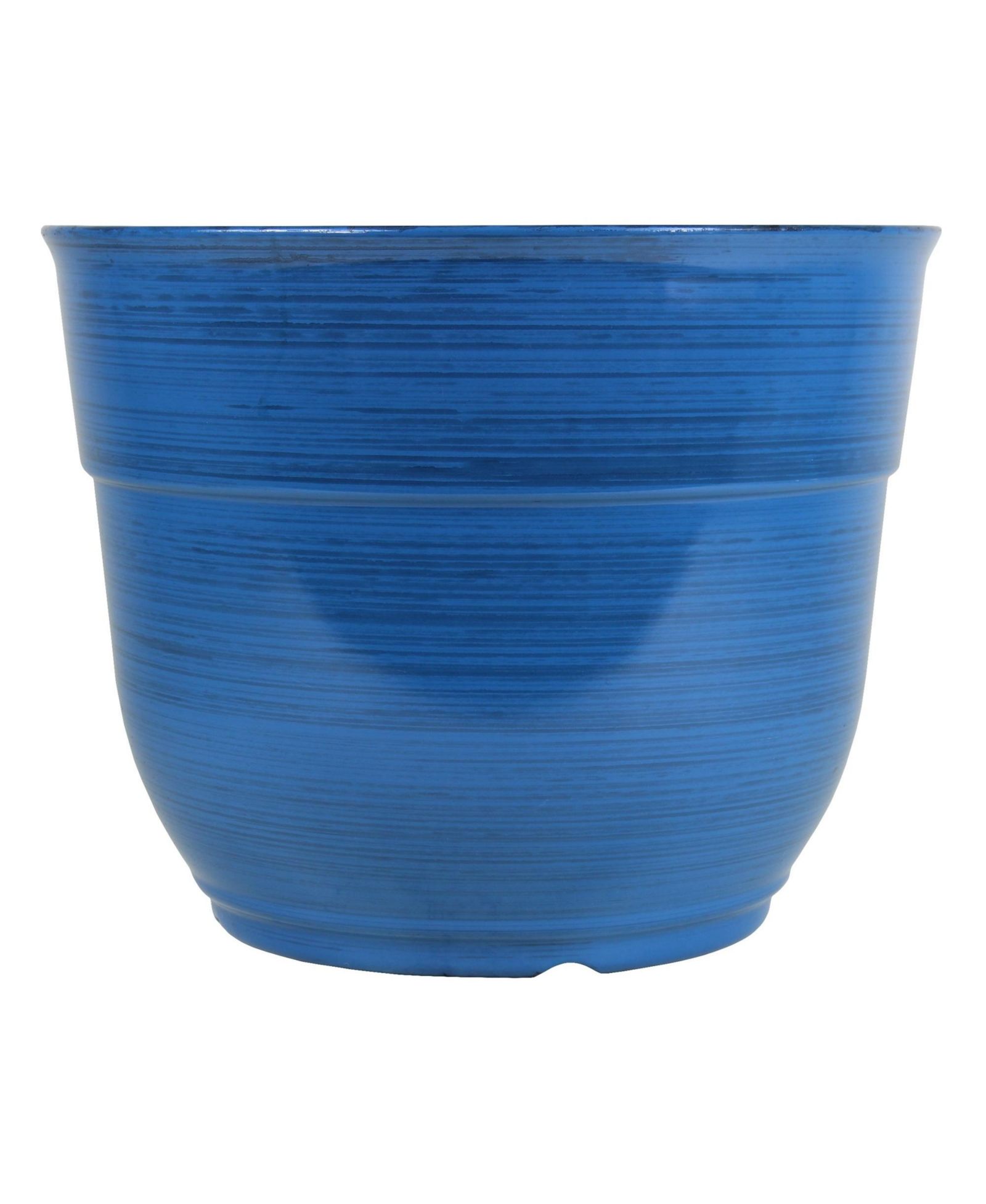 Большой пластиковый горшок Garden Elements Glazed Brushed Happy темно-синий 15 Inch