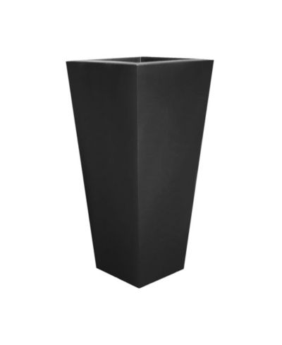 Черный пластиковый напольный вазон Tusco Products Cosmopolitan Tall Square, 32in