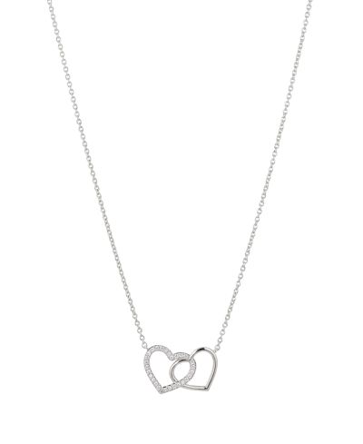 Eliot Danori Silver-Tone Double Heart Necklace 16" + 2" Extender