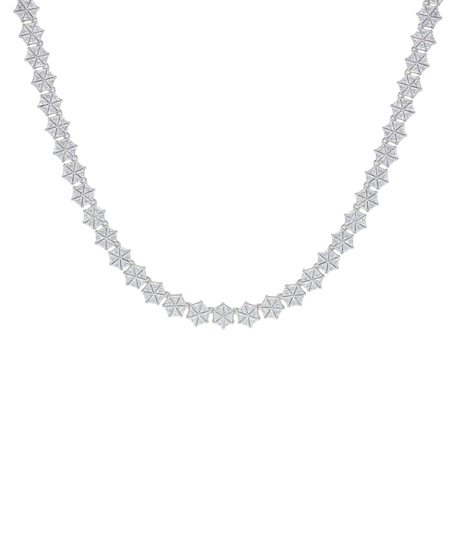 Macy's Fine Silver Plated Cubic Zirconia Hexagon Necklace
