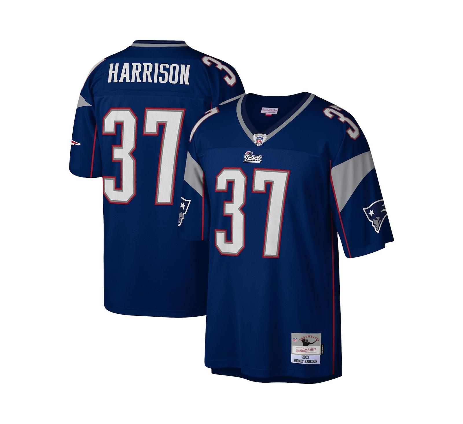 Men's Mitchell & Ness Rodney Harrison Navy New England Patriots Legacy Replica Jersey