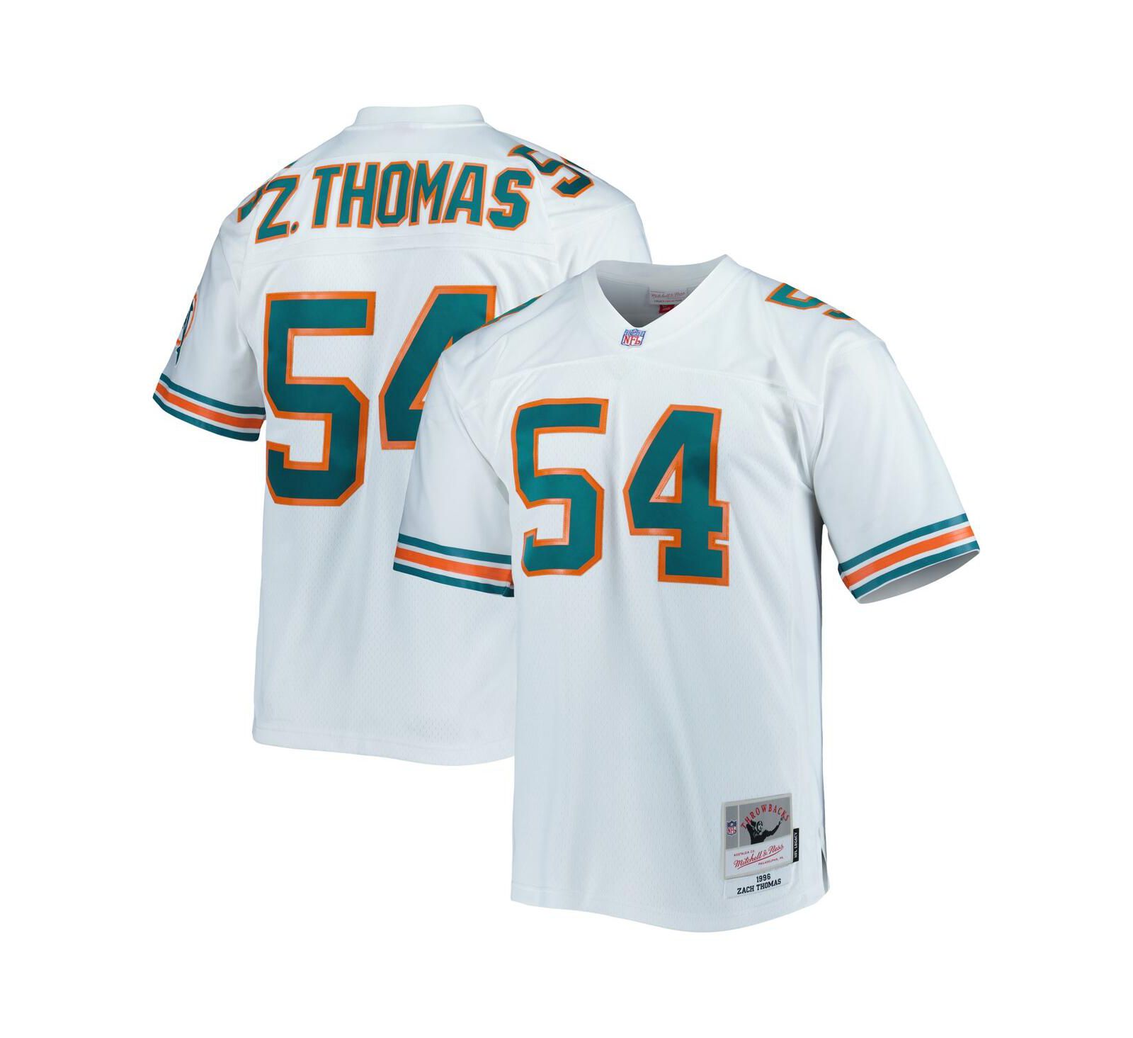 Men's Mitchell & Ness Zach Thomas White Miami Dolphins 1996 Legacy Replica Jersey