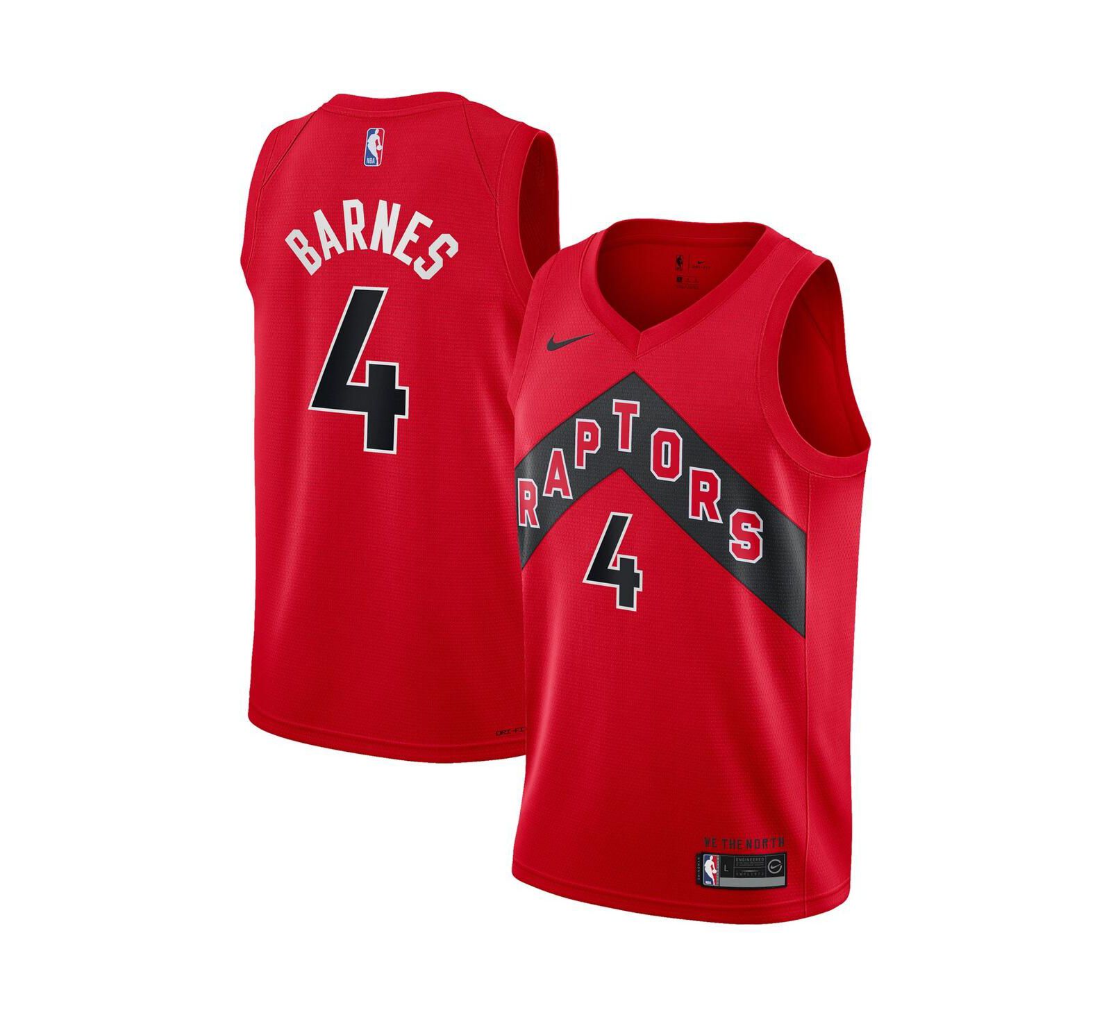 Детская джерси Nike Scottie Barnes Red Toronto Raptors 2021/22 Swingman - Icon Edition