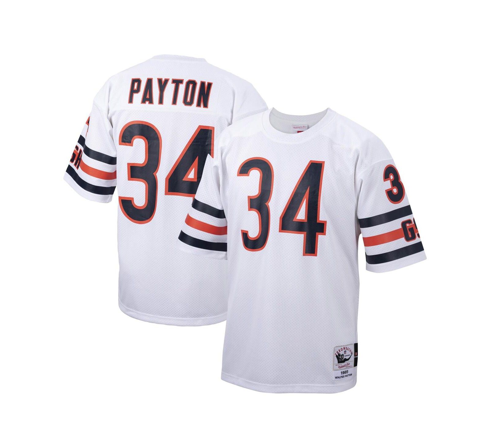 Men's Mitchell & Ness Walter Payton White Chicago Bears Big and Tall 1985 Retired Player Replica Jersey