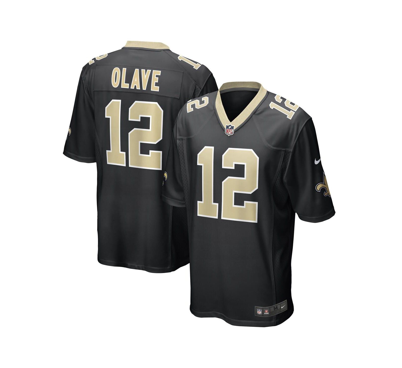 Мужская игровая джерси Nike Chris Olave Black New Orleans Saints 2022 NFL Draft