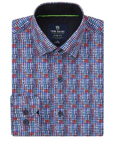 Мужская классическая рубашка Tom Baine Slim Fit Performance Long Sleeve