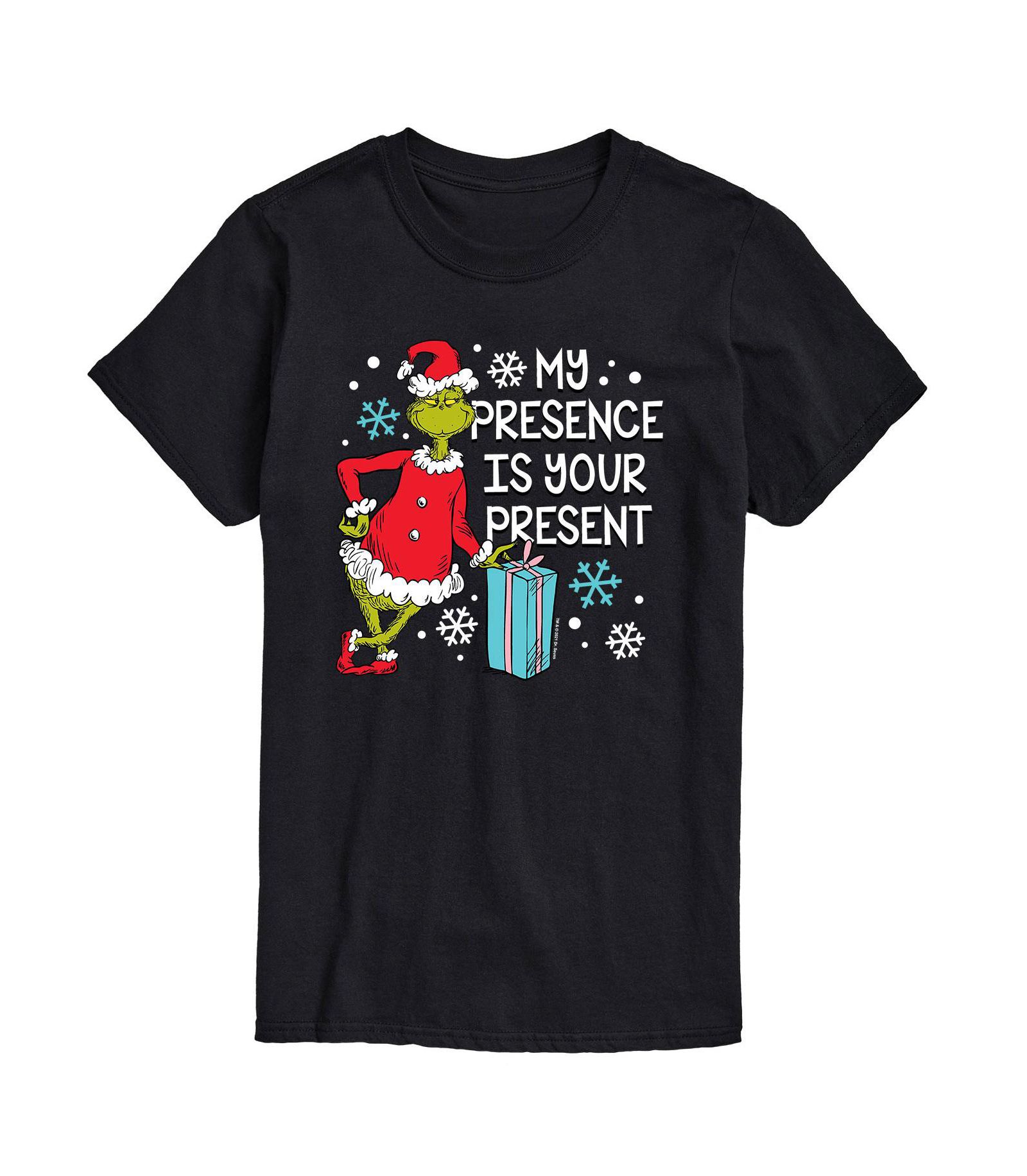 AIRWAVES Men's Dr. Seuss The Grinch Presence Is Present Graphic T-shirt