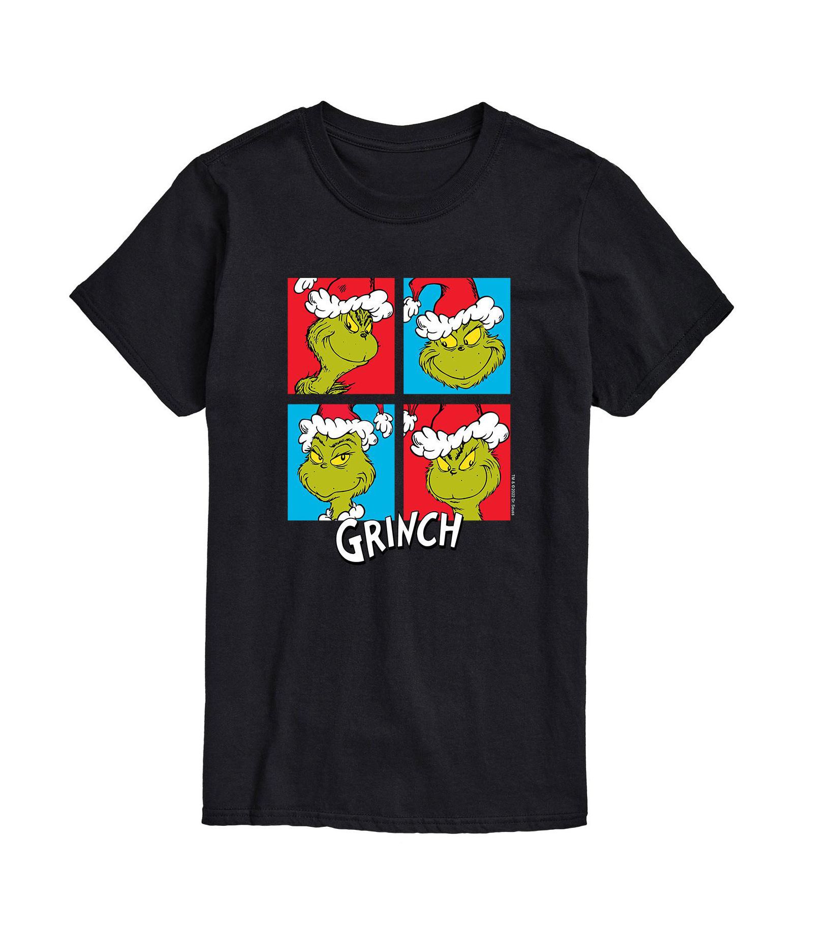 AIRWAVES Men's Dr. Seuss The Grinch Many Faces Graphic T-shirt