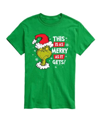Мужская футболка AIRWAVES Men's Dr. Seuss The Grinch As Merry As Gets Graphic