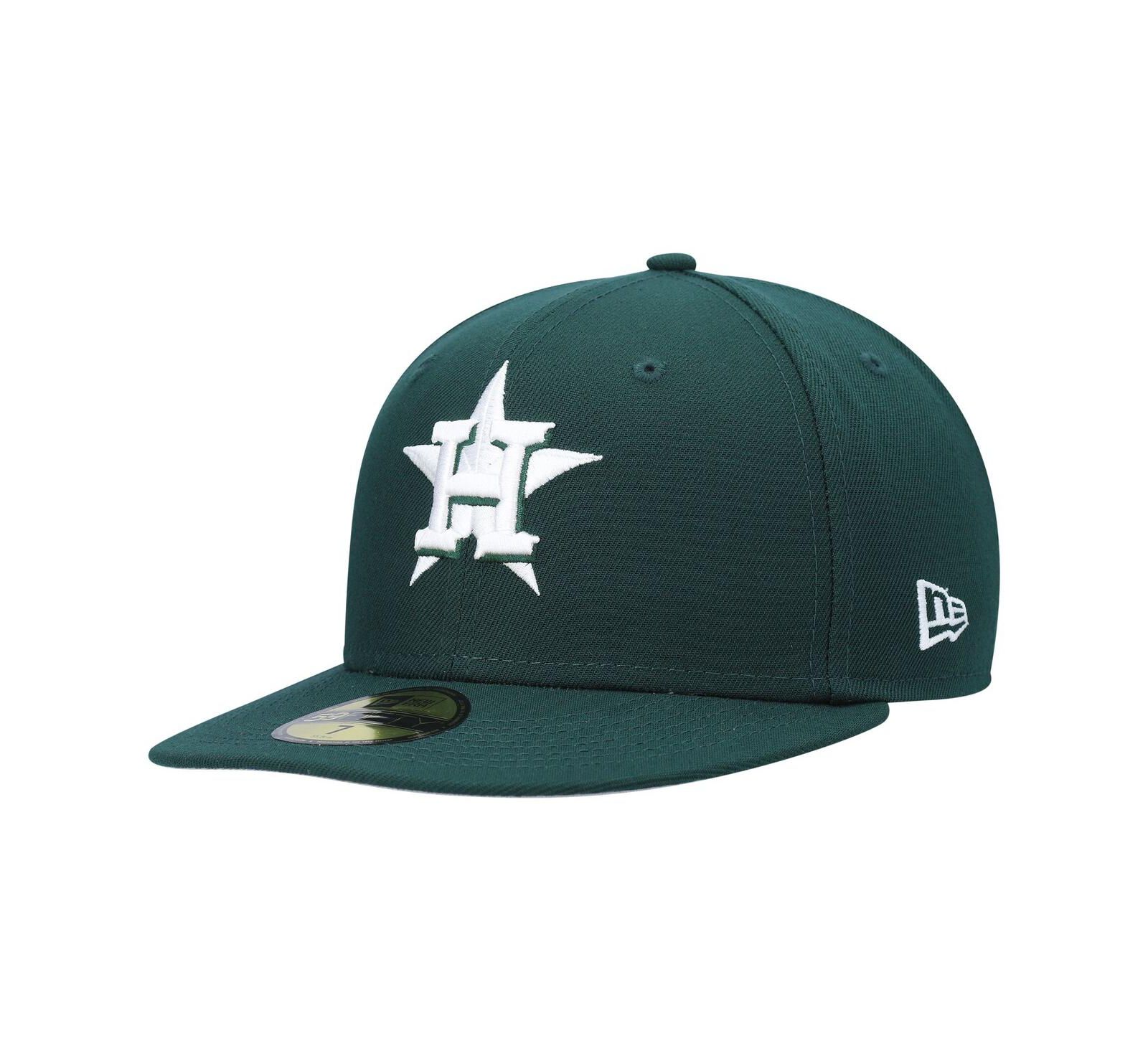 Men's New Era Green Houston Astros White Logo 59FIFTY Fitted Hat