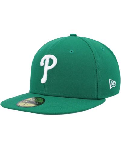 Мужская белая fitted-кепка Philadelphia Phillies с зеленым логотипом New Era Kelly Green