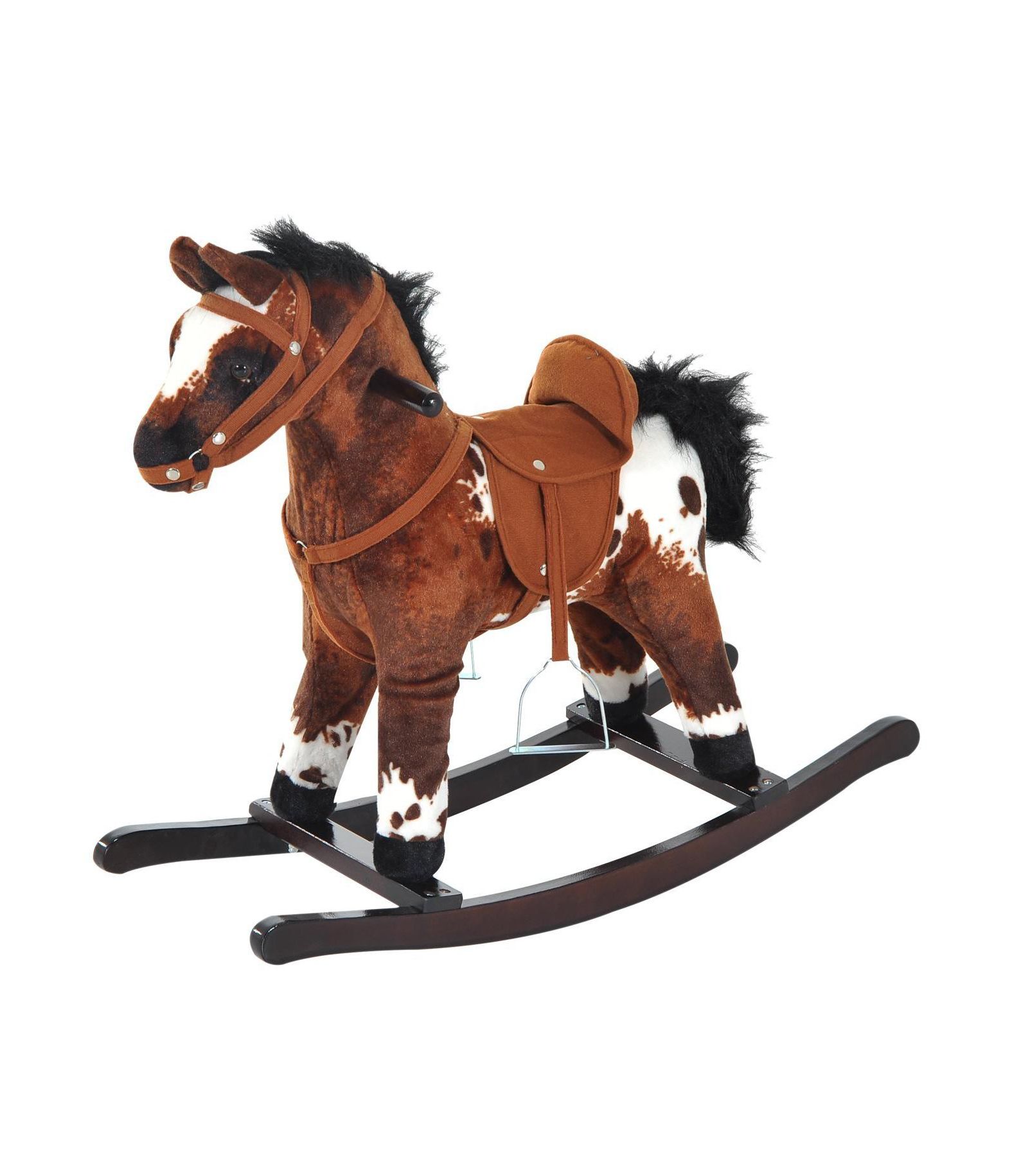 Qaba Детский Wooden Plush Ride-On Rocking Horse Chair Toy