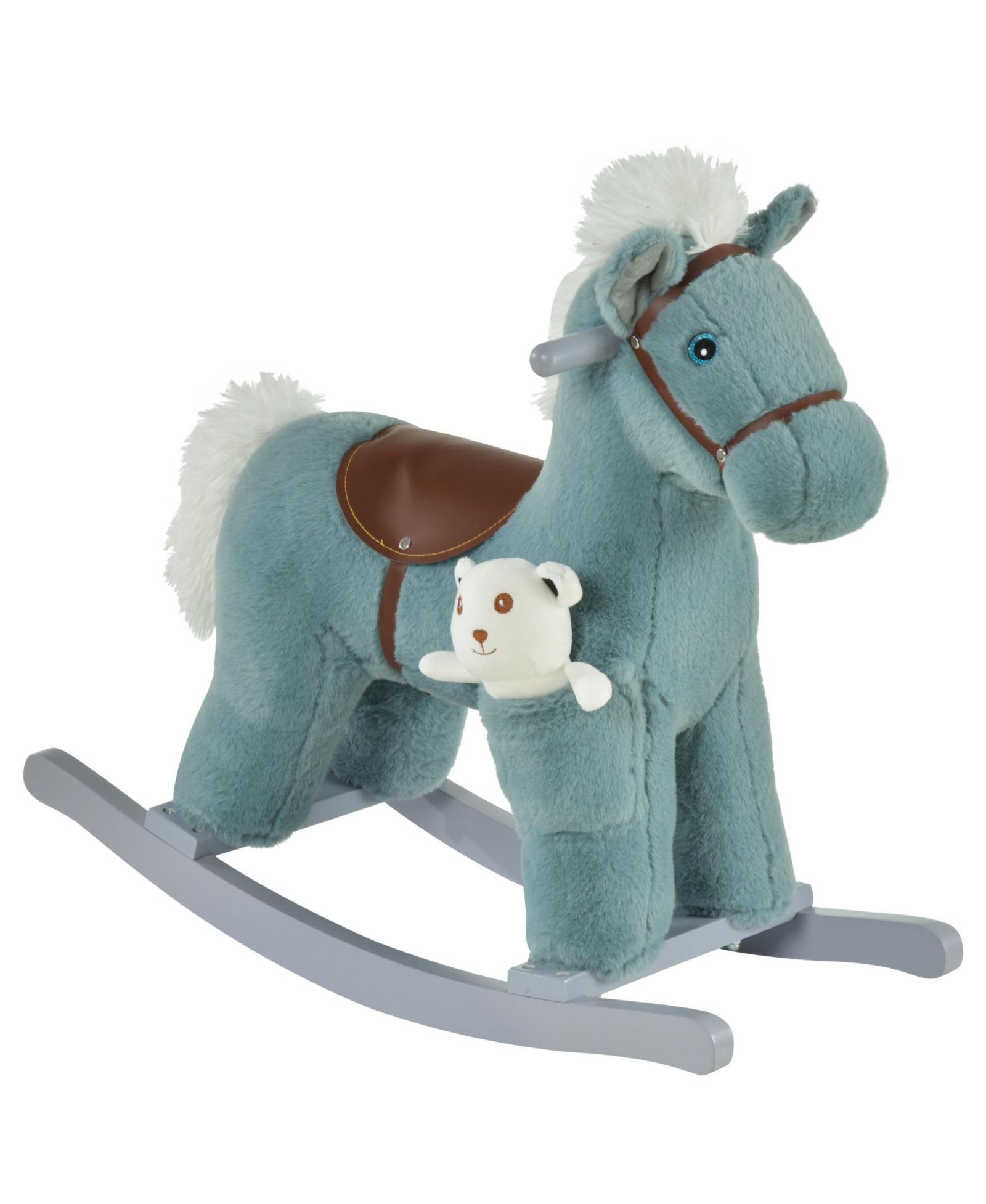 Игрушка-качалка Qaba Kids Plush Ride-On Rocking Horse Toy Chair с мягкой игрушкой