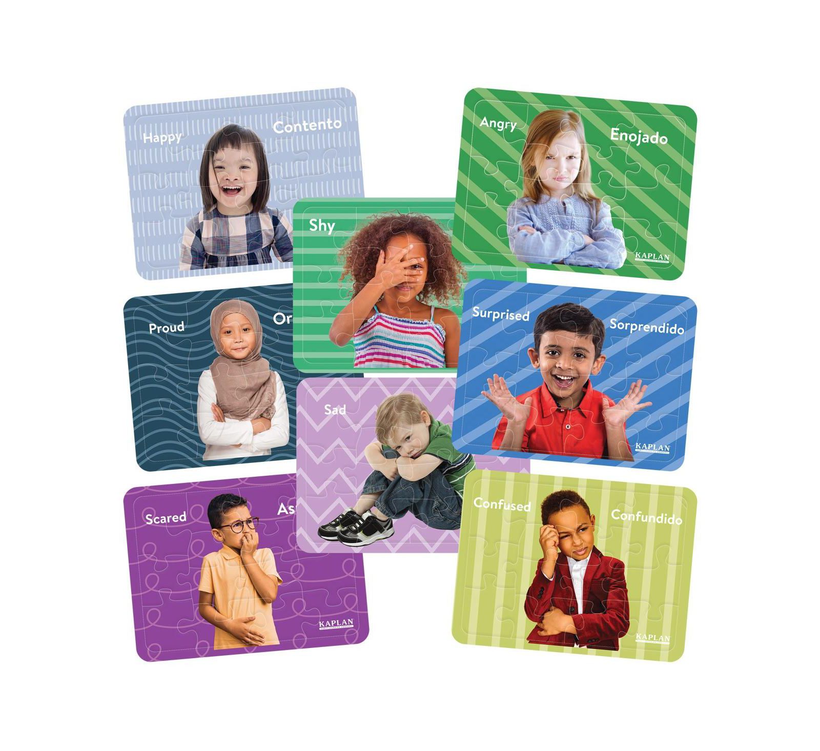 Набор пазлов Kaplan Early Learning Photo Real Emotions of Children, 8 шт.