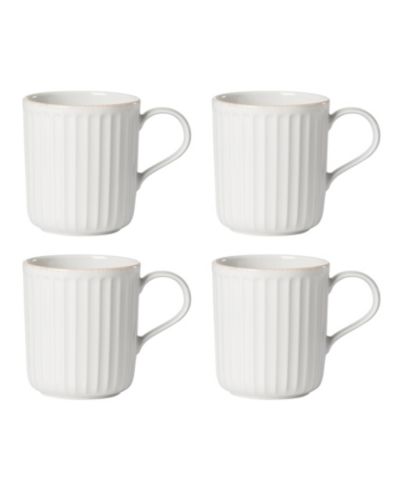 Lenox French Perle Scallop Mugs, Set of 4
