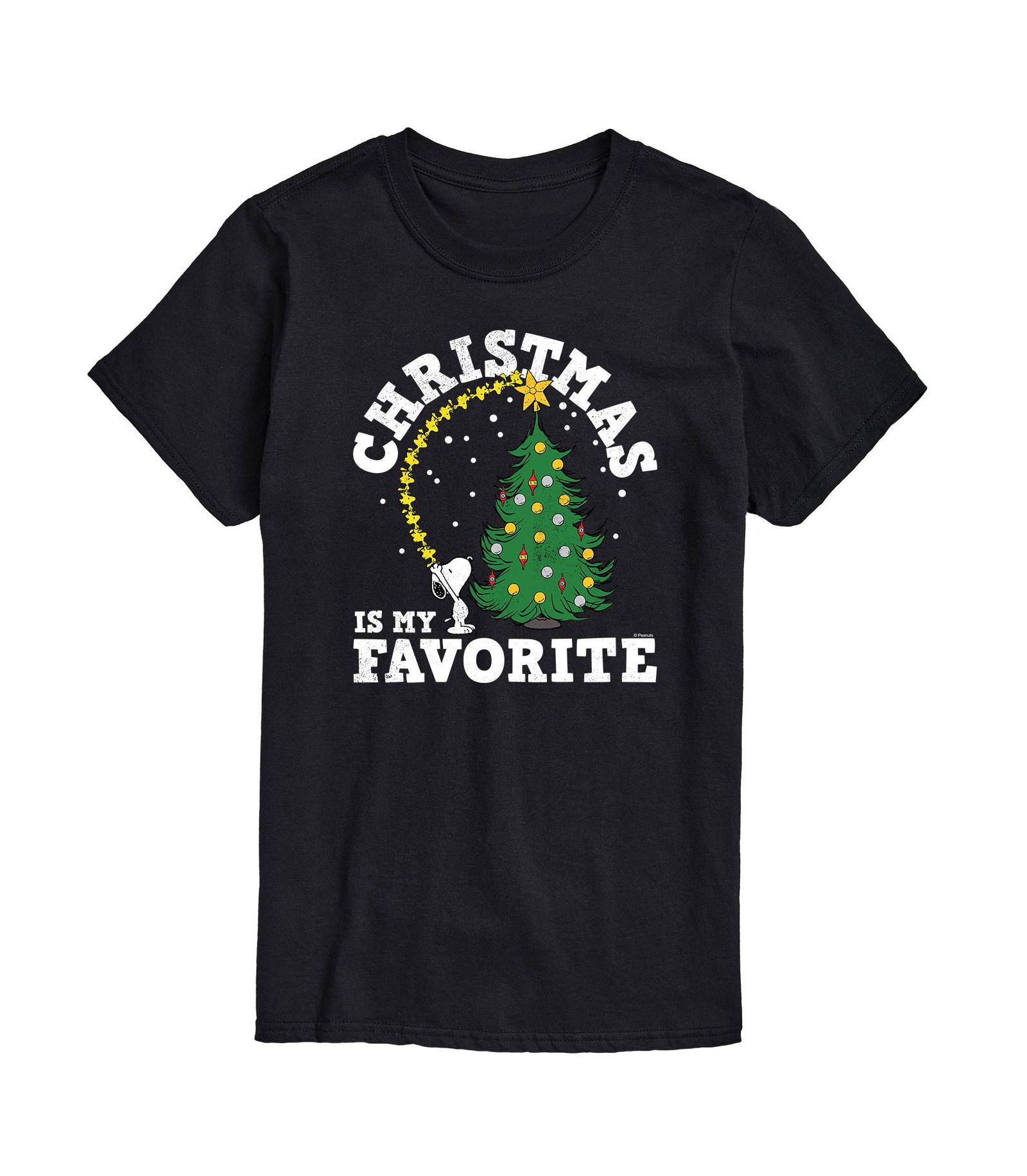 AIRWAVES Men's Peanuts Christmas is My Favorite Short Sleeve T-shirt