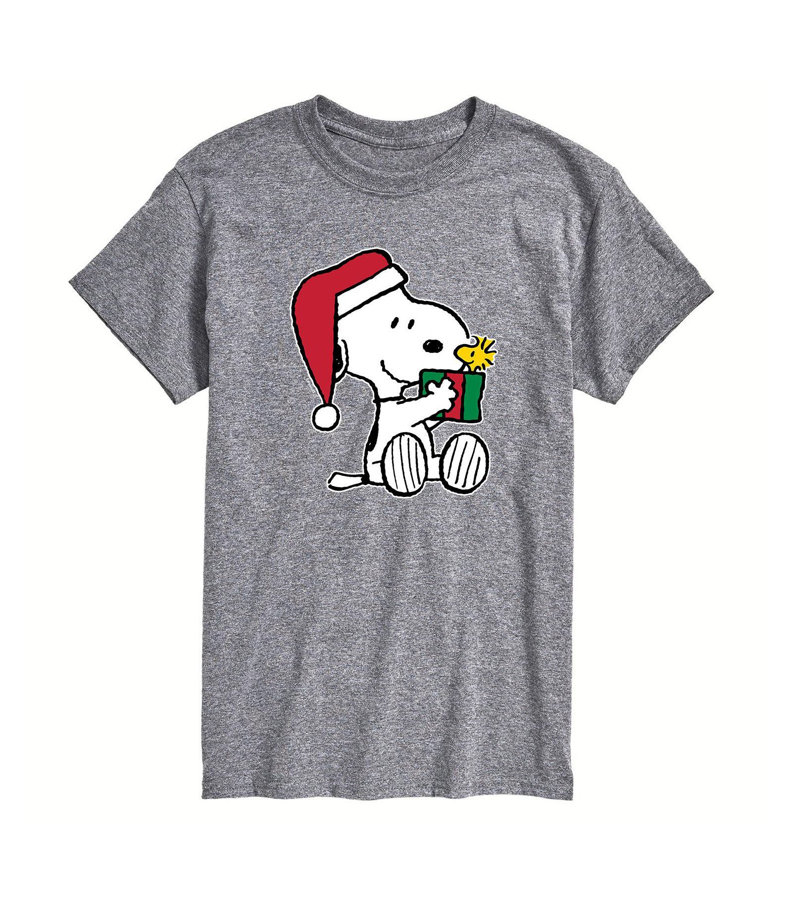 AIRWAVES Men's Peanuts Christmas Present Short Sleeve T-shirt