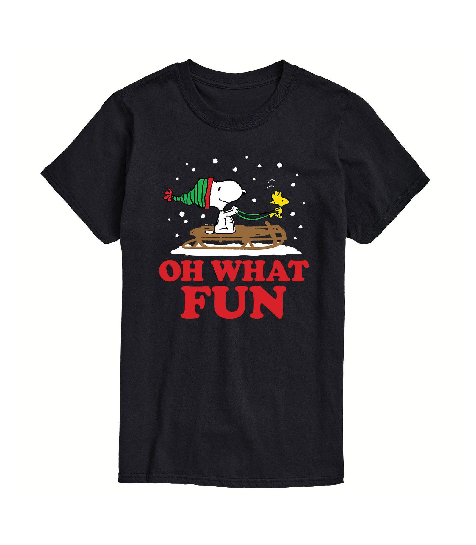 AIRWAVES Men's Peanuts Oh What Fun Short Sleeve T-shirt