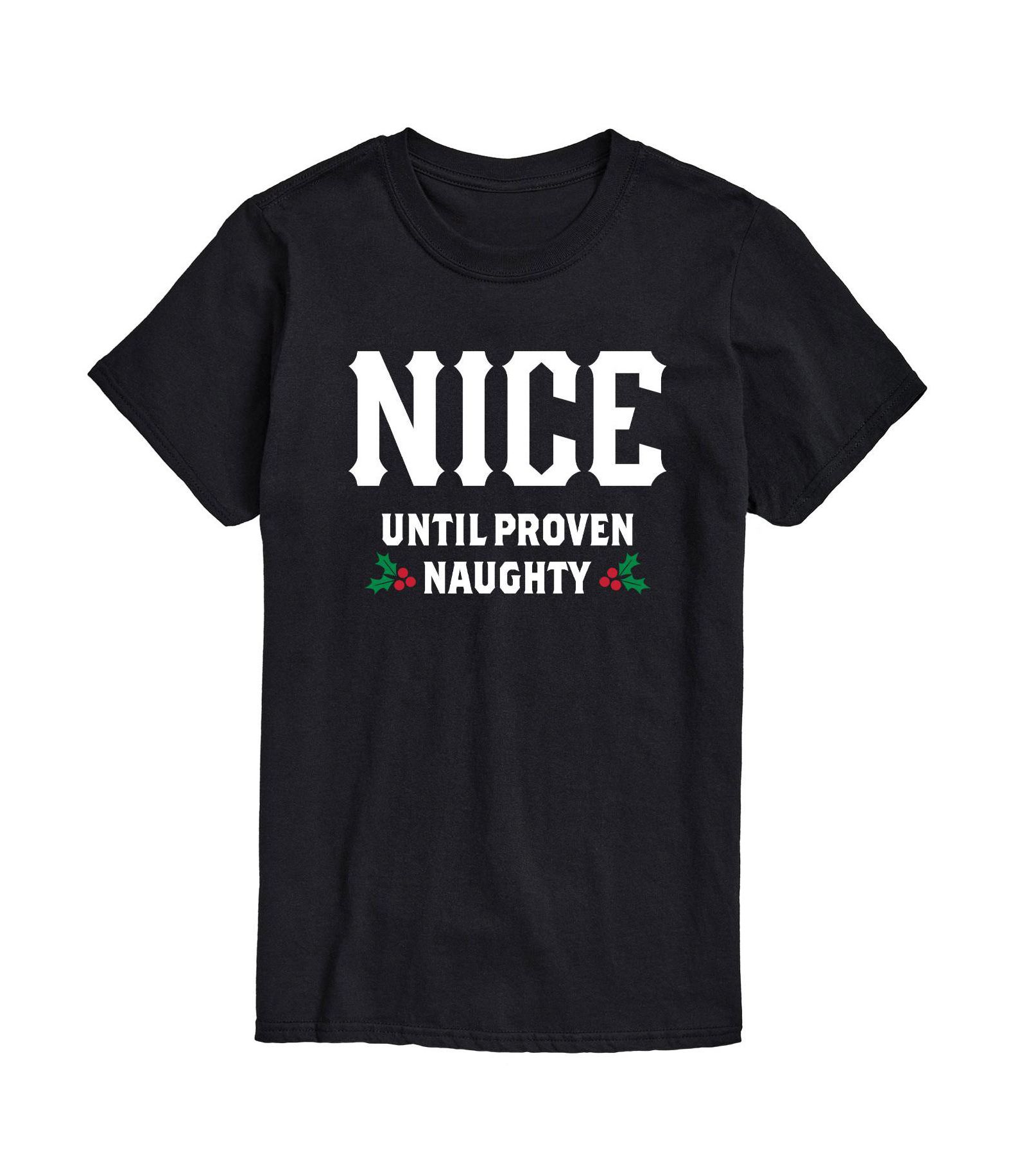 AIRWAVES Men's Nice Until Proven Naughty Short Sleeve T-shirt