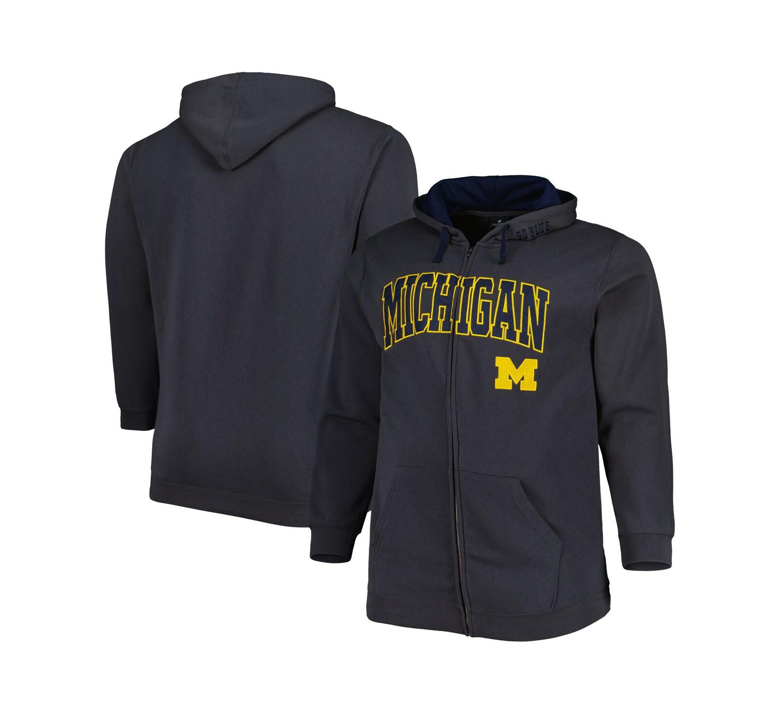 Мужское худи Colosseum с молнией, угольно-серый цвет, Michigan Wolverines