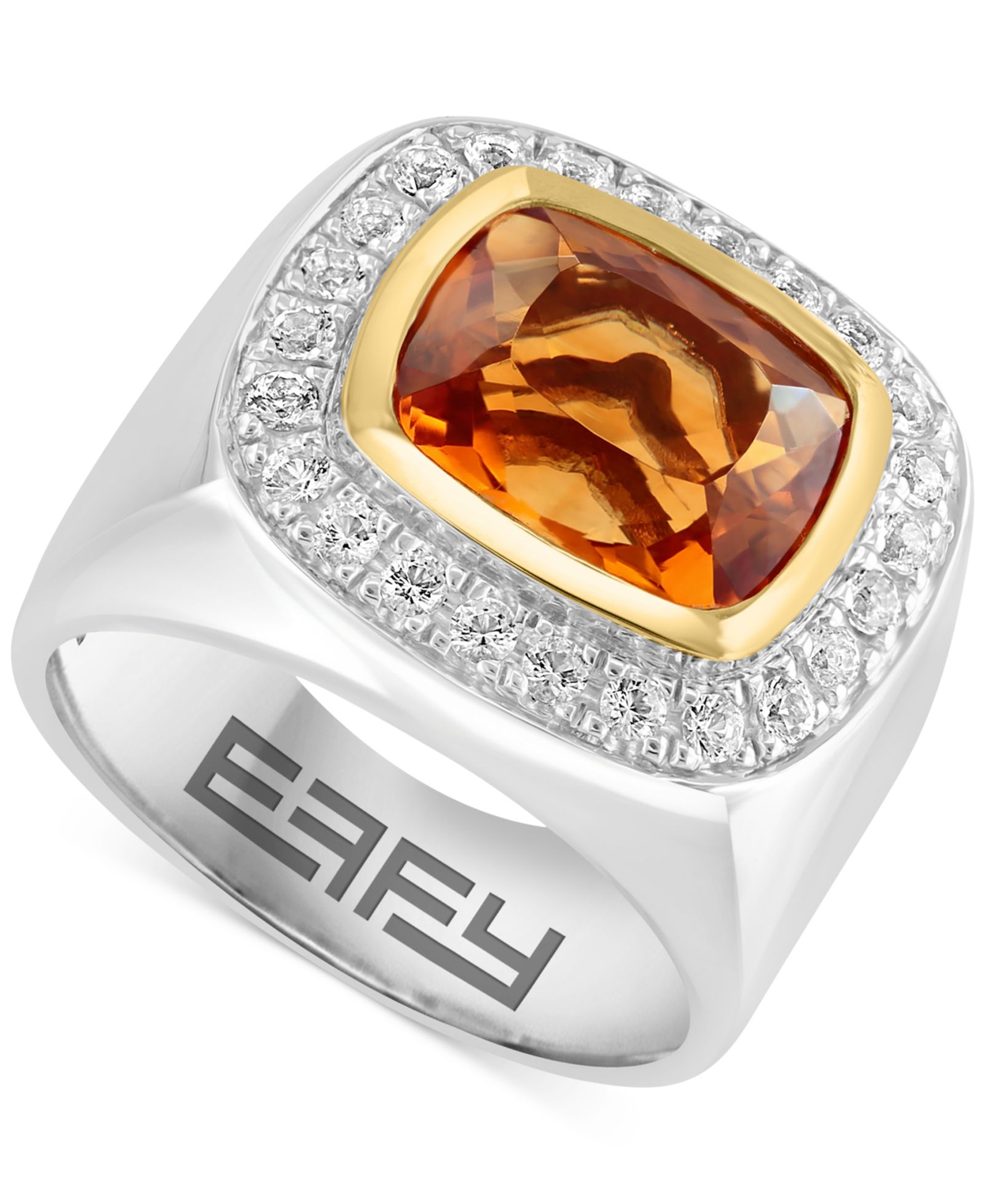 Кольцо EFFY® Madeira Citrine & White Topaz в Sterling Silver & 18K Gold-Plate