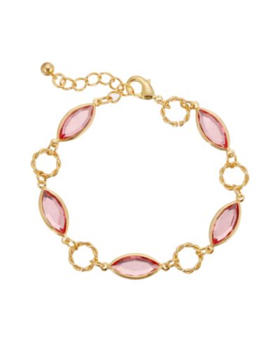 Браслет 2028 Gold-Tone Pink Crystal Linking