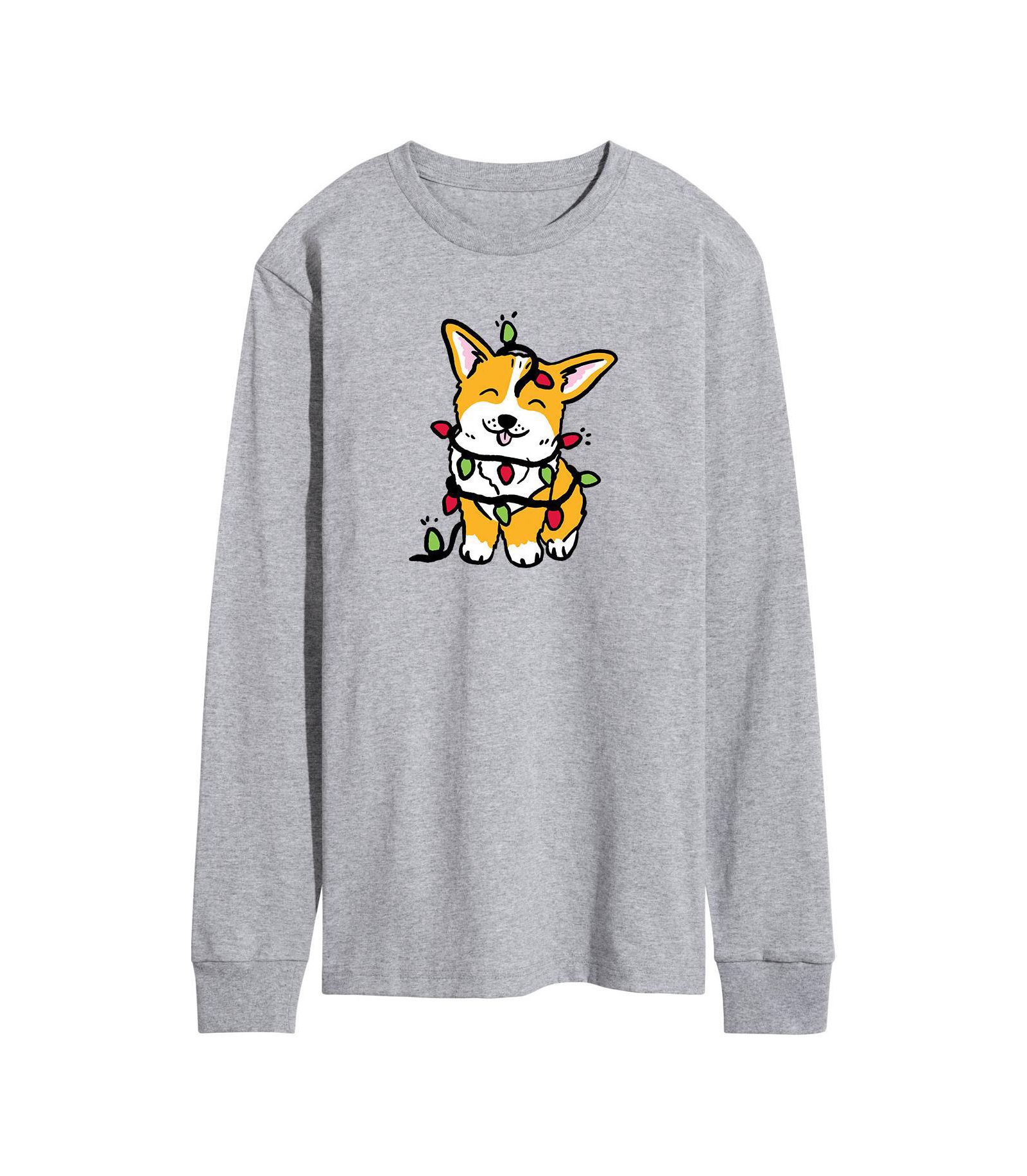 AIRWAVES Men's Corgi Lights Long Sleeve T-shirt