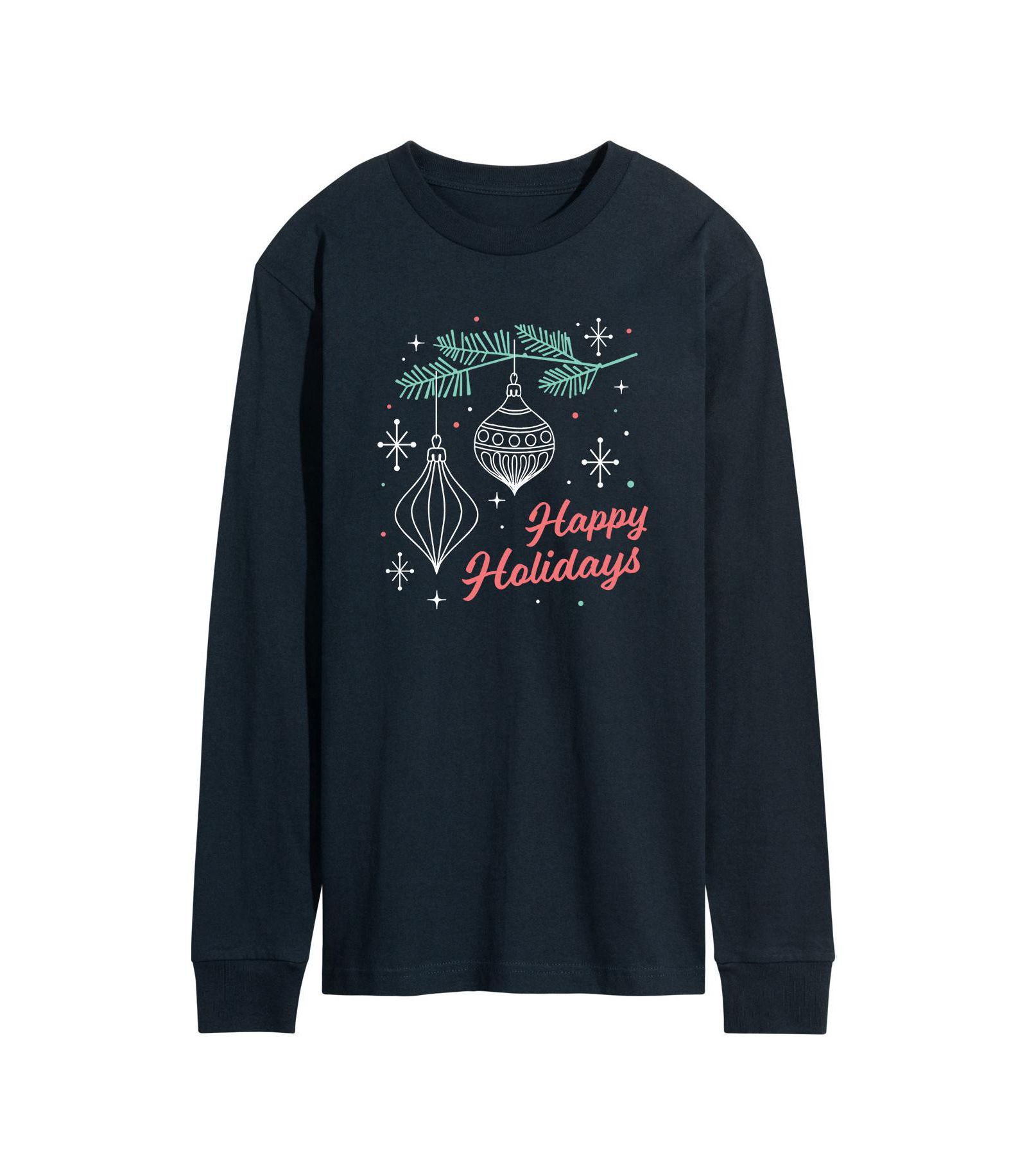 AIRWAVES Мужская футболка с длинным рукавом Happy Holidays