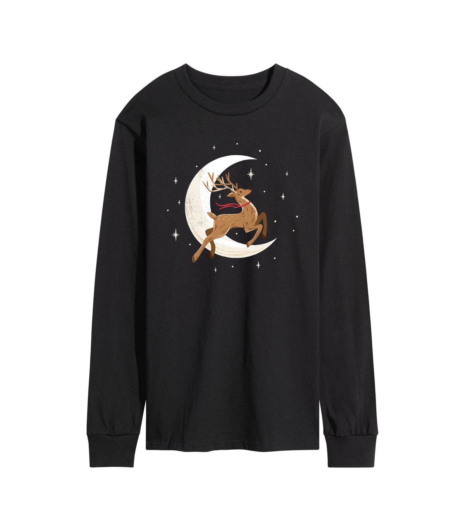 AIRWAVES Men's Reindeer Moon Long Sleeve T-shirt