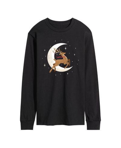 AIRWAVES Men's Reindeer Moon Long Sleeve T-shirt