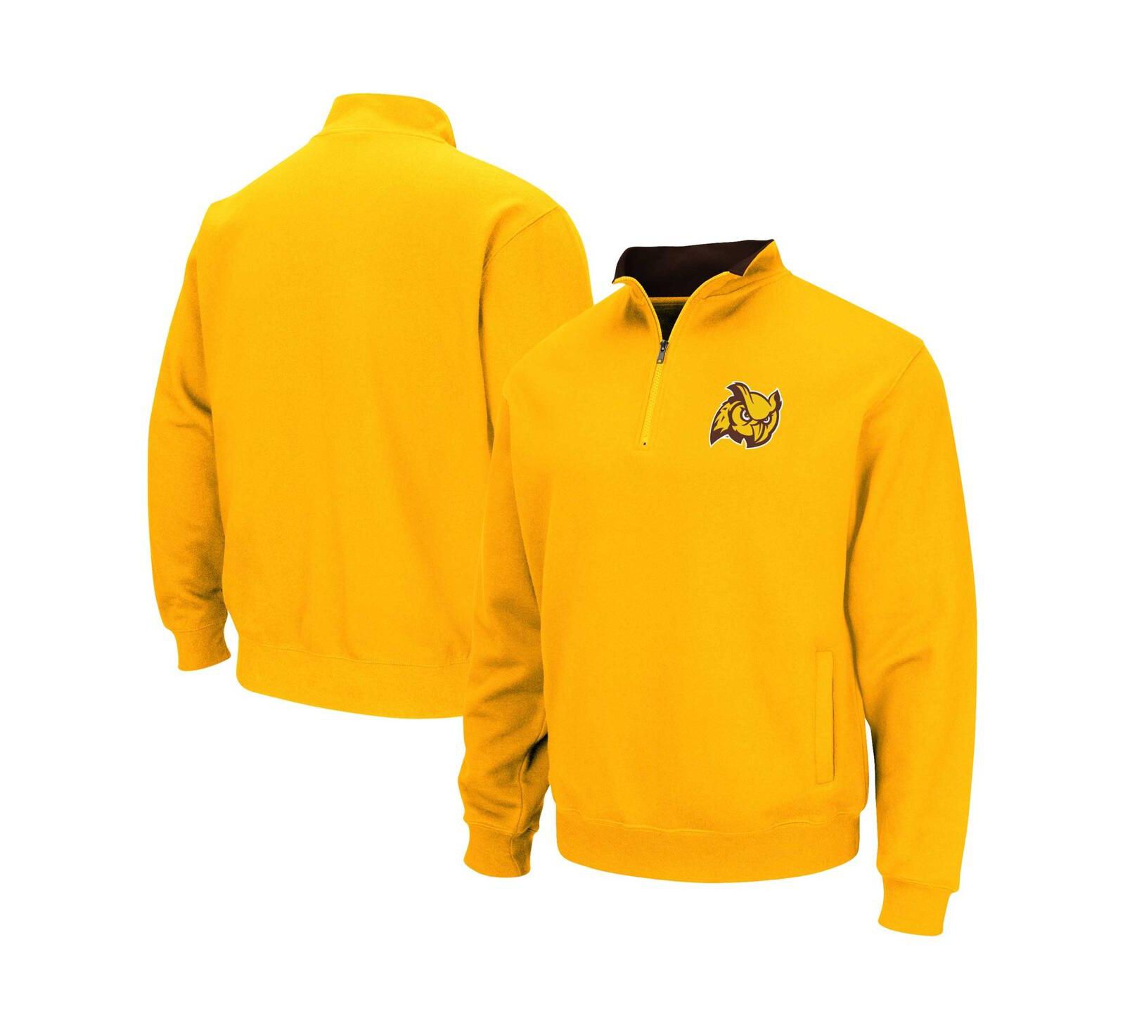 Men's Colosseum Gold Rowan Profs Tortugas Quarter-Zip Sweatshirt
