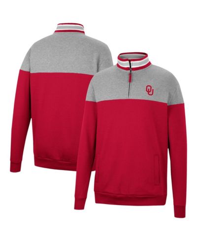 Мужская кофта Colosseum на молнии, серый меланж, Oklahoma Sooners