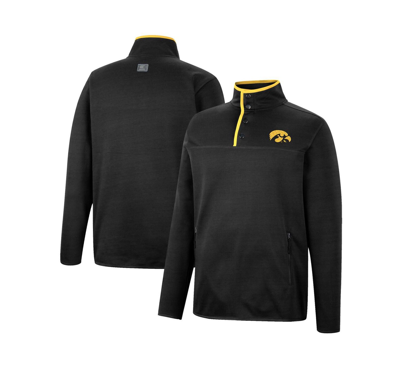 Мужская куртка Colosseum Black Iowa Hawkeyes Rebound с воротником на кнопках