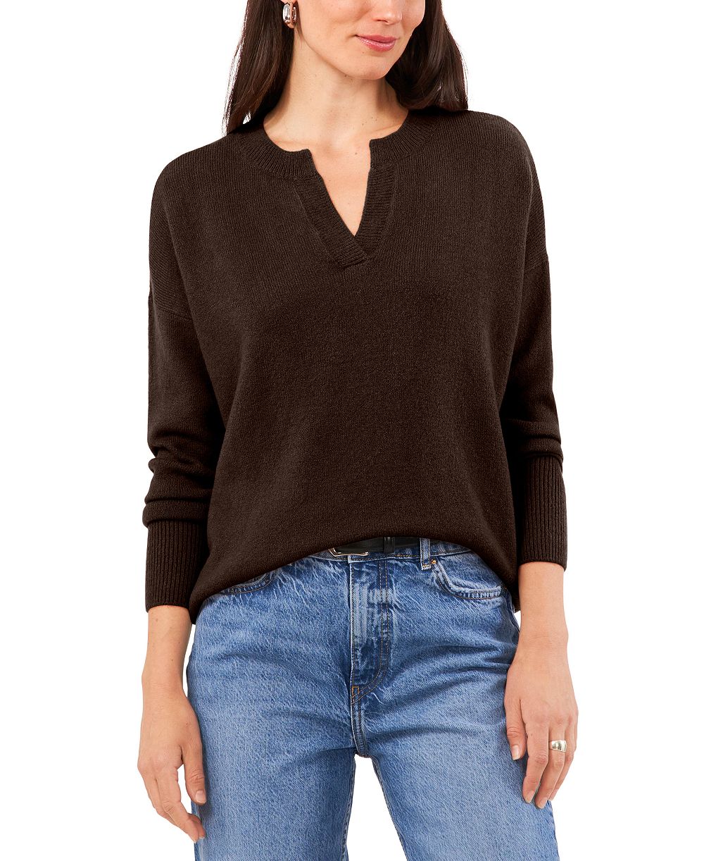 Vince Camuto Women's Cozy V-Neck Drop-Shoulder Sweater