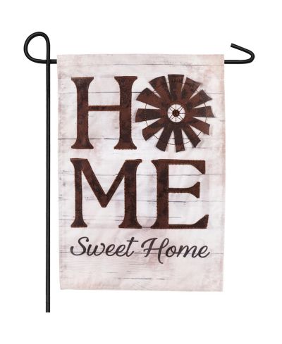 Evergreen Flag Windmill Home Sweet Home Garden Linen Flag
