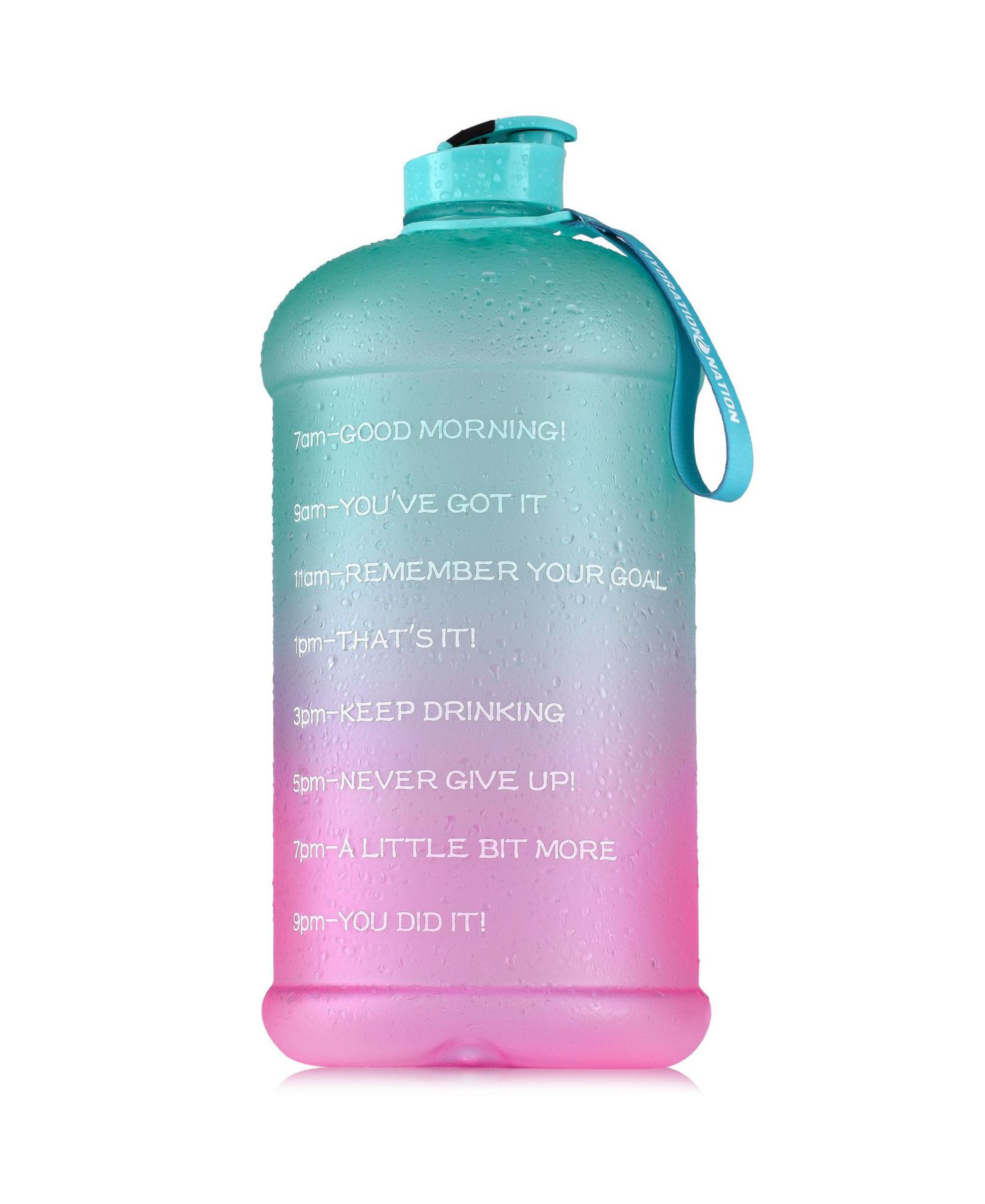 1 Gallon Water Bottle with Time Marker Leakproof Flip Cap