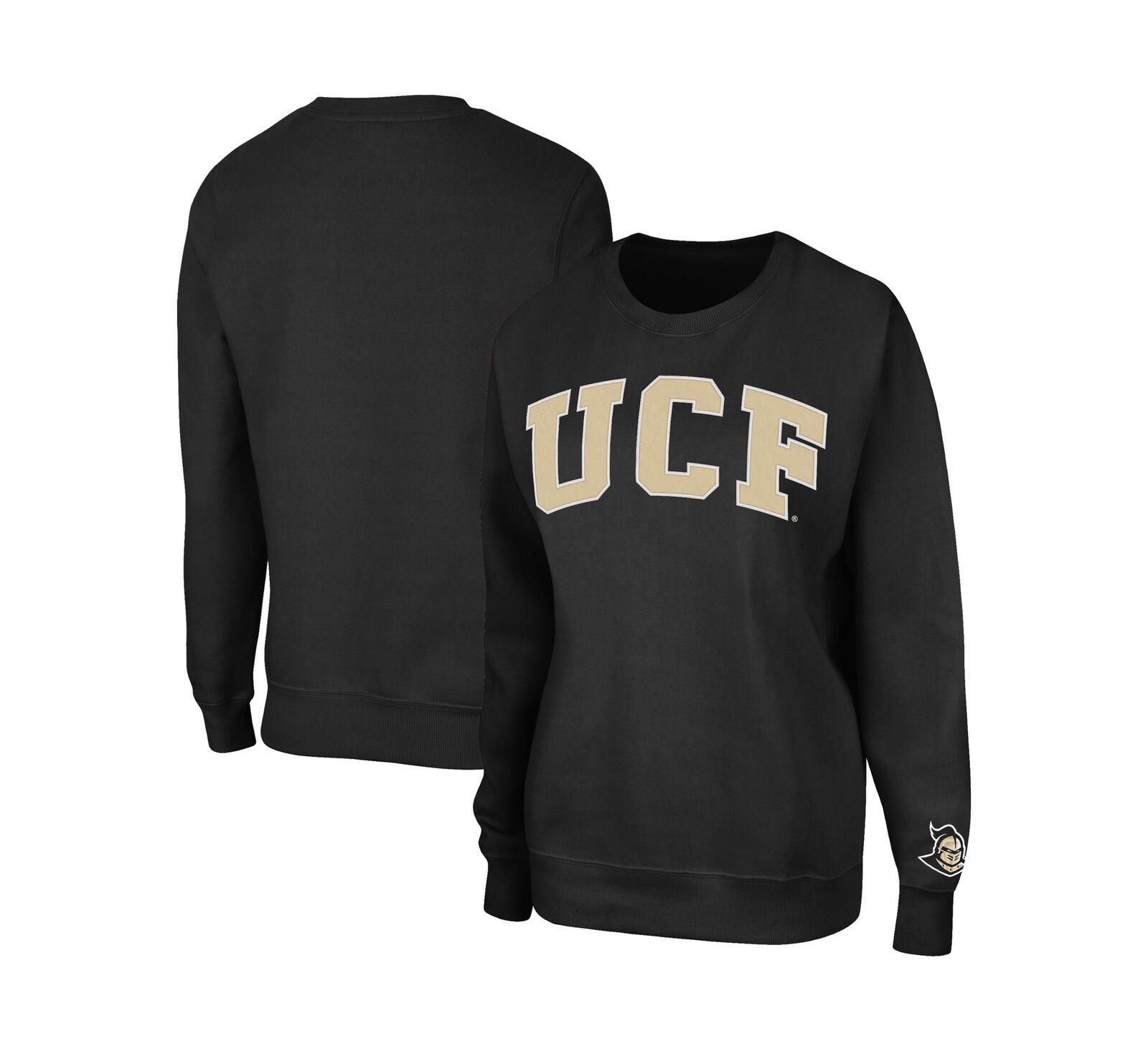 Women's Colosseum Black UCF Knights Campanile Logo Pullover Sweatshirt