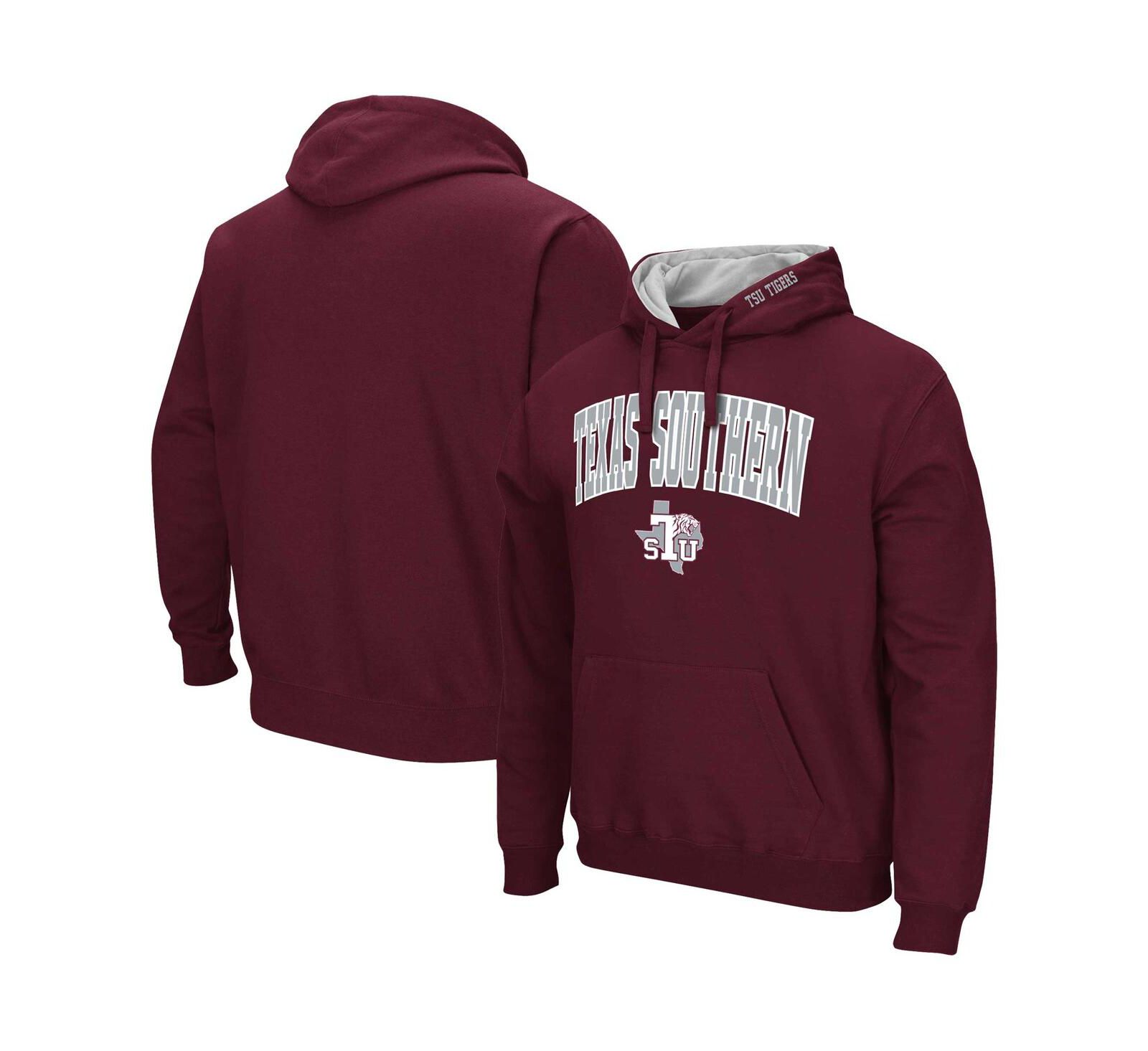Мужское худи Colosseum Maroon Texas Southern Tigers Arch & Logo 3.0 Pullover