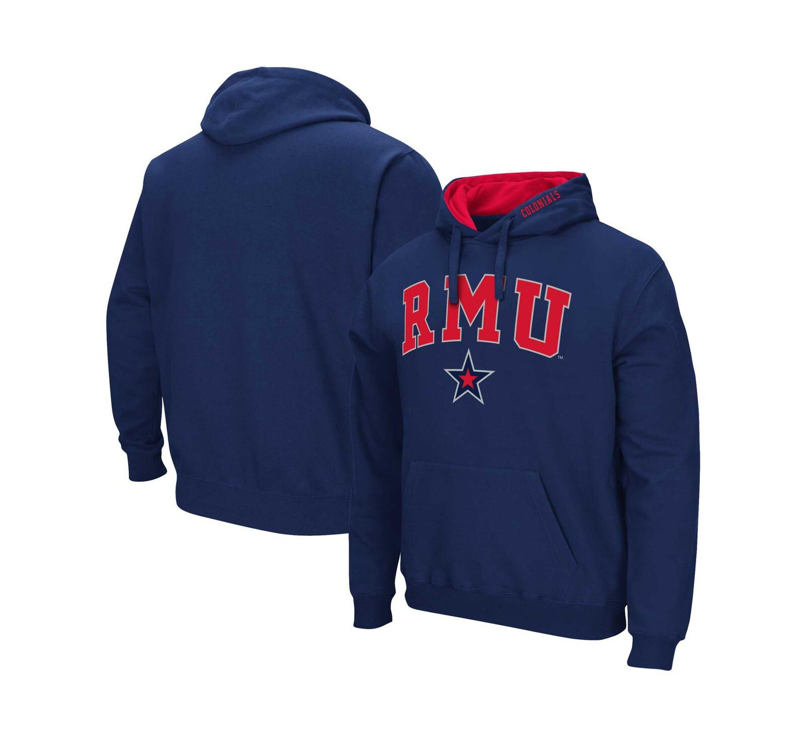 Мужское худи Colosseum Navy Robert Morris Colonials Arch & Logo Pullover